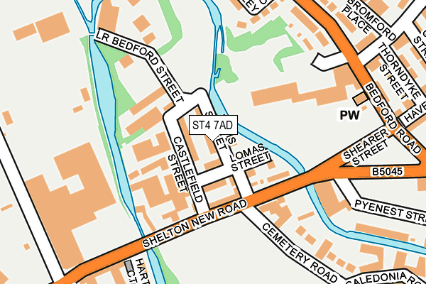ST4 7AD map - OS OpenMap – Local (Ordnance Survey)