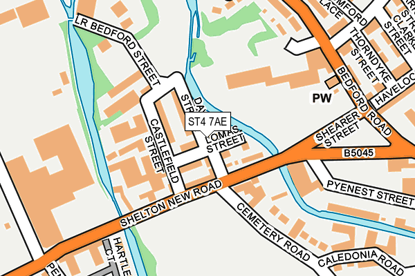 ST4 7AE map - OS OpenMap – Local (Ordnance Survey)