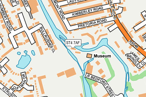 ST4 7AF map - OS OpenMap – Local (Ordnance Survey)
