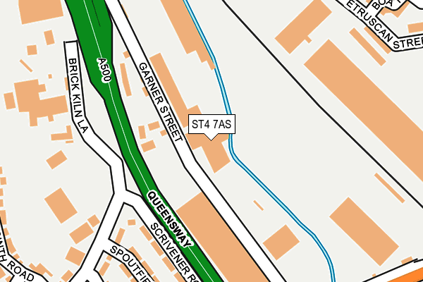 ST4 7AS map - OS OpenMap – Local (Ordnance Survey)