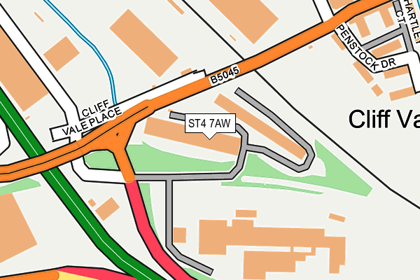 ST4 7AW map - OS OpenMap – Local (Ordnance Survey)
