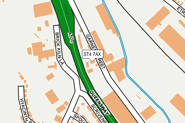 ST4 7AX map - OS OpenMap – Local (Ordnance Survey)