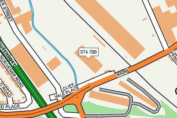 ST4 7BB map - OS OpenMap – Local (Ordnance Survey)