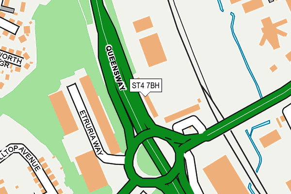 ST4 7BH map - OS OpenMap – Local (Ordnance Survey)