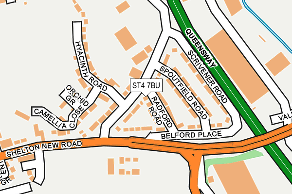 ST4 7BU map - OS OpenMap – Local (Ordnance Survey)