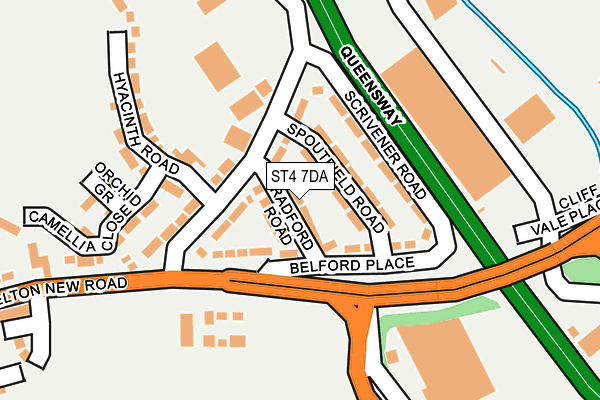 ST4 7DA map - OS OpenMap – Local (Ordnance Survey)