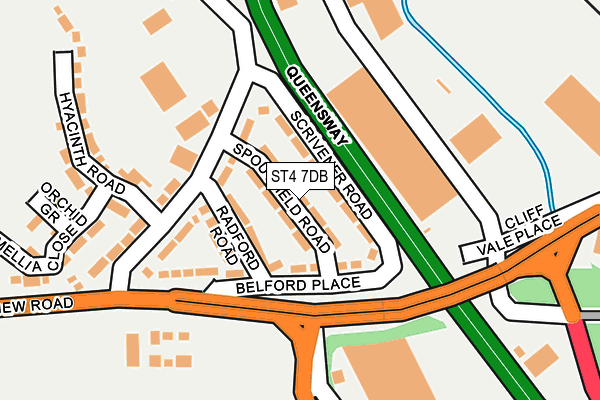 ST4 7DB map - OS OpenMap – Local (Ordnance Survey)