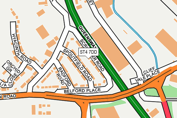 ST4 7DD map - OS OpenMap – Local (Ordnance Survey)