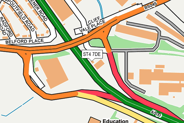 ST4 7DE map - OS OpenMap – Local (Ordnance Survey)