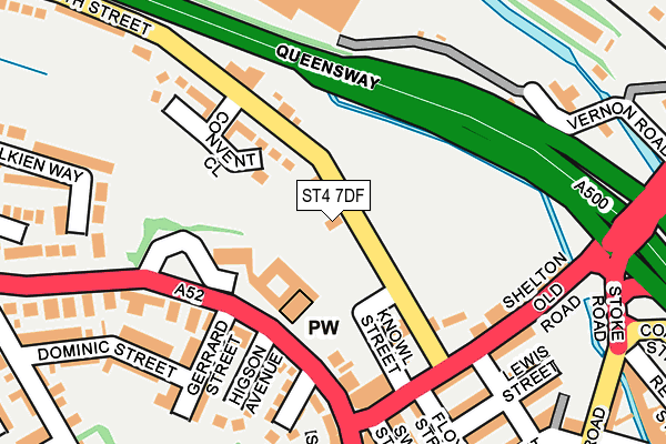 ST4 7DF map - OS OpenMap – Local (Ordnance Survey)