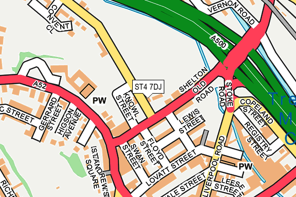 ST4 7DJ map - OS OpenMap – Local (Ordnance Survey)