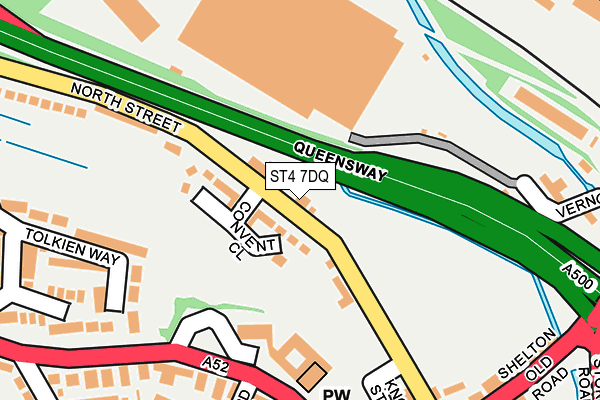 ST4 7DQ map - OS OpenMap – Local (Ordnance Survey)