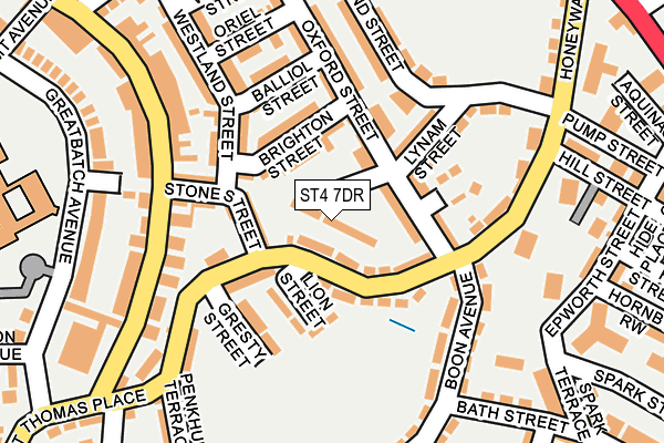ST4 7DR map - OS OpenMap – Local (Ordnance Survey)