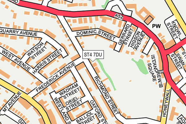 ST4 7DU map - OS OpenMap – Local (Ordnance Survey)