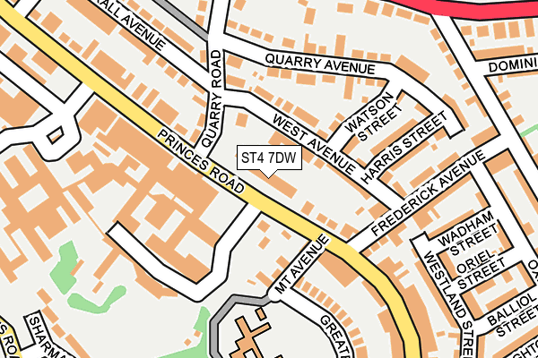 ST4 7DW map - OS OpenMap – Local (Ordnance Survey)