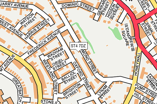 ST4 7DZ map - OS OpenMap – Local (Ordnance Survey)