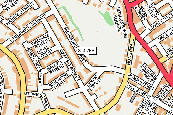 ST4 7EA map - OS OpenMap – Local (Ordnance Survey)