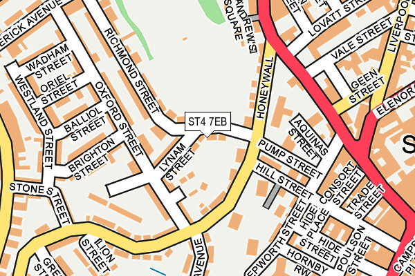 ST4 7EB map - OS OpenMap – Local (Ordnance Survey)
