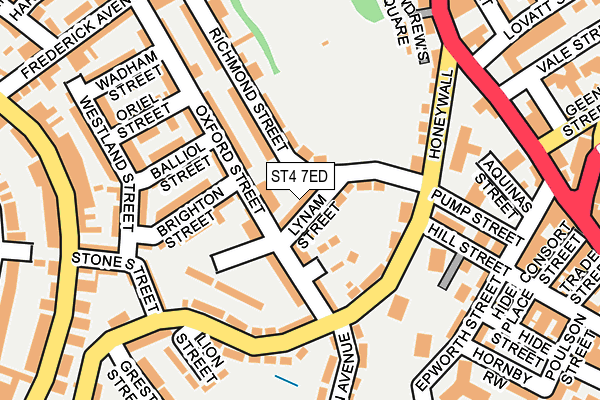 ST4 7ED map - OS OpenMap – Local (Ordnance Survey)