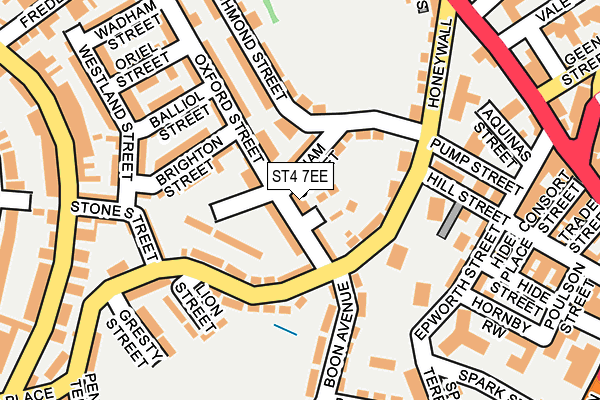ST4 7EE map - OS OpenMap – Local (Ordnance Survey)