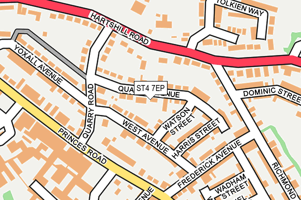 ST4 7EP map - OS OpenMap – Local (Ordnance Survey)