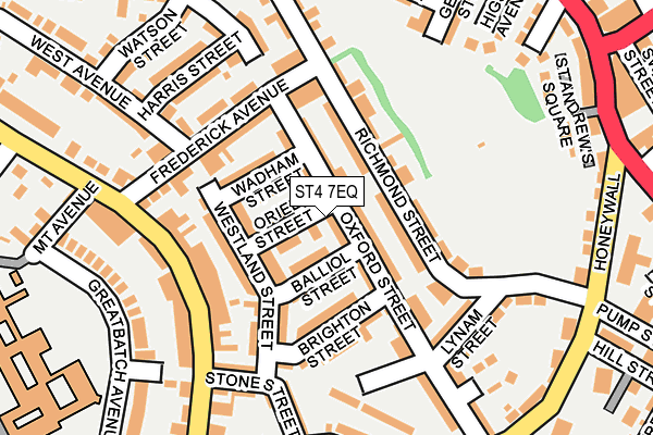ST4 7EQ map - OS OpenMap – Local (Ordnance Survey)