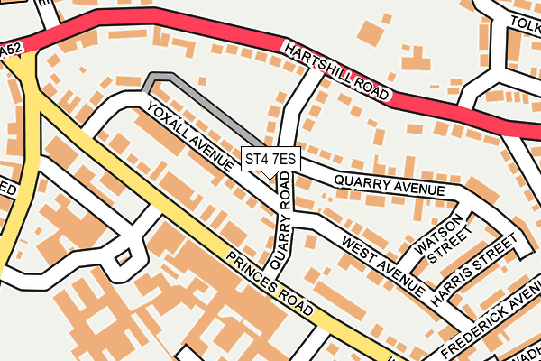 ST4 7ES map - OS OpenMap – Local (Ordnance Survey)