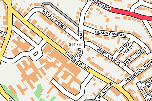 ST4 7ET map - OS OpenMap – Local (Ordnance Survey)