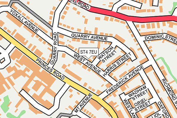 ST4 7EU map - OS OpenMap – Local (Ordnance Survey)
