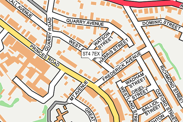 ST4 7EX map - OS OpenMap – Local (Ordnance Survey)