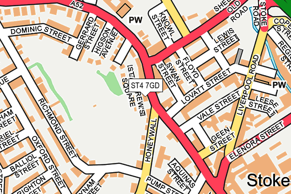 ST4 7GD map - OS OpenMap – Local (Ordnance Survey)