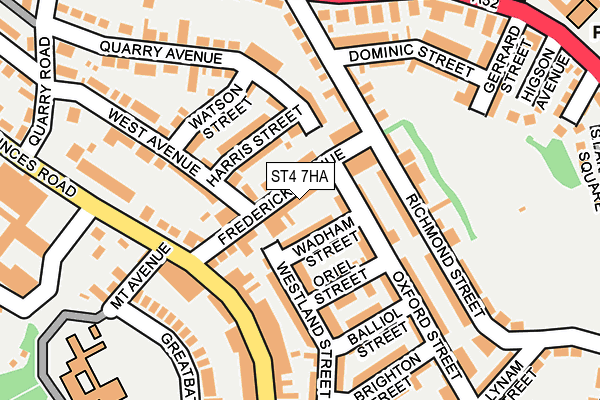 ST4 7HA map - OS OpenMap – Local (Ordnance Survey)