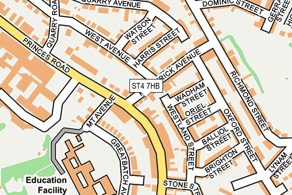 ST4 7HB map - OS OpenMap – Local (Ordnance Survey)