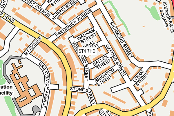 ST4 7HD map - OS OpenMap – Local (Ordnance Survey)