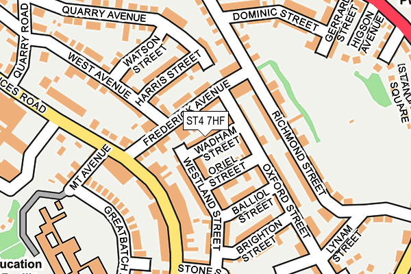 ST4 7HF map - OS OpenMap – Local (Ordnance Survey)