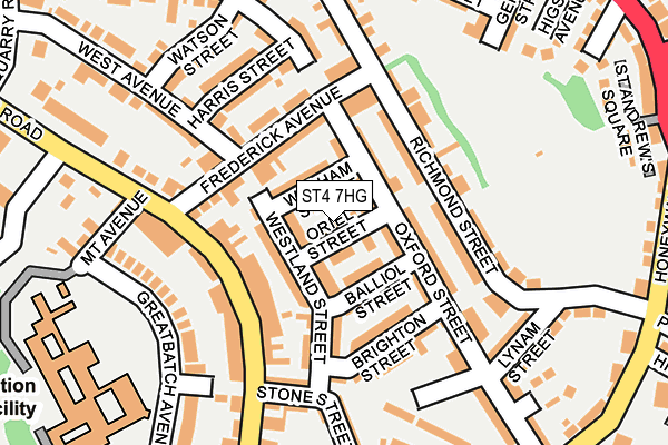 ST4 7HG map - OS OpenMap – Local (Ordnance Survey)