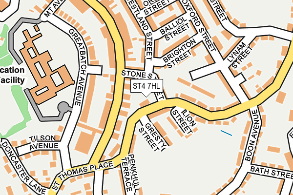 ST4 7HL map - OS OpenMap – Local (Ordnance Survey)