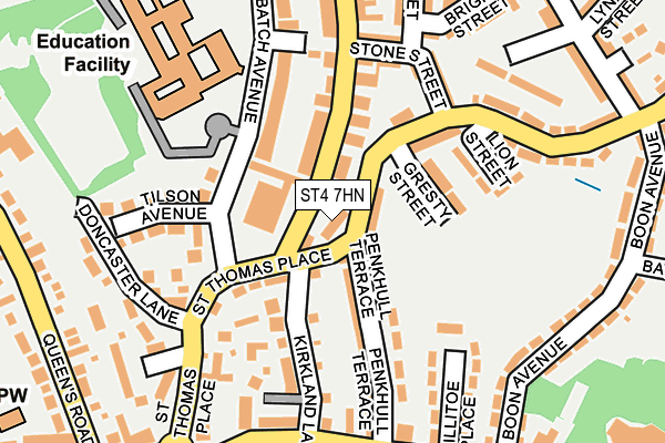 ST4 7HN map - OS OpenMap – Local (Ordnance Survey)
