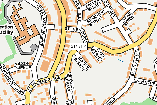 ST4 7HP map - OS OpenMap – Local (Ordnance Survey)