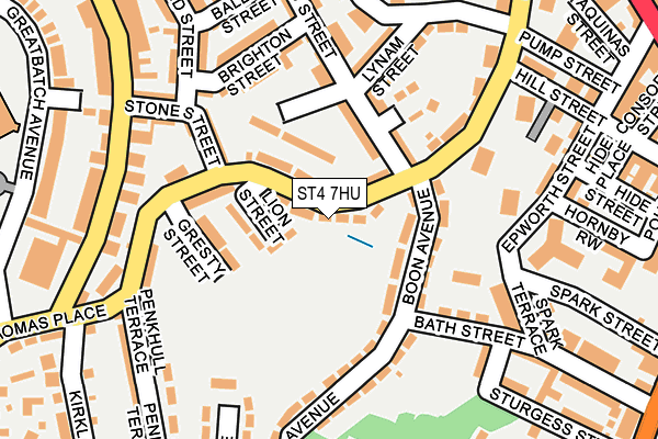 ST4 7HU map - OS OpenMap – Local (Ordnance Survey)