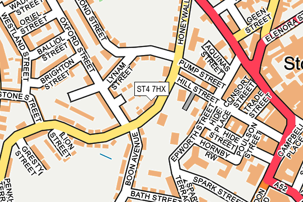 ST4 7HX map - OS OpenMap – Local (Ordnance Survey)
