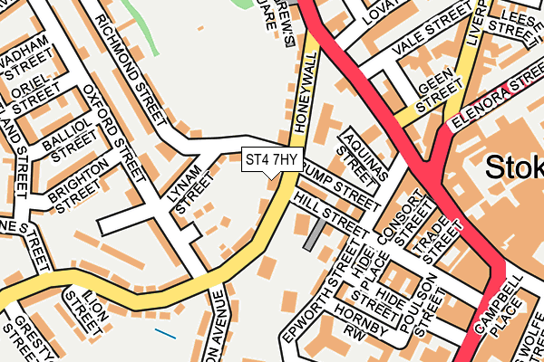 ST4 7HY map - OS OpenMap – Local (Ordnance Survey)