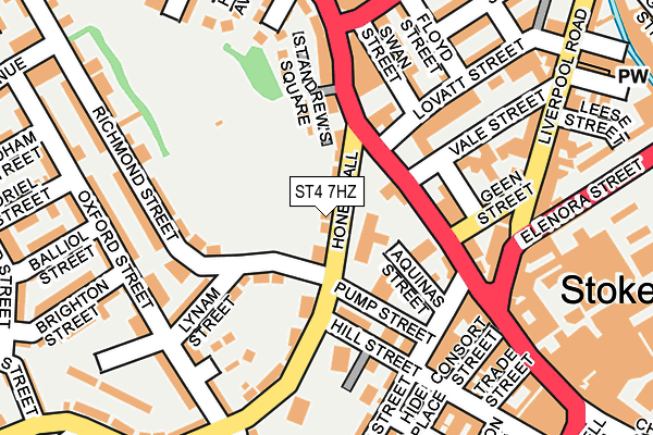 ST4 7HZ map - OS OpenMap – Local (Ordnance Survey)