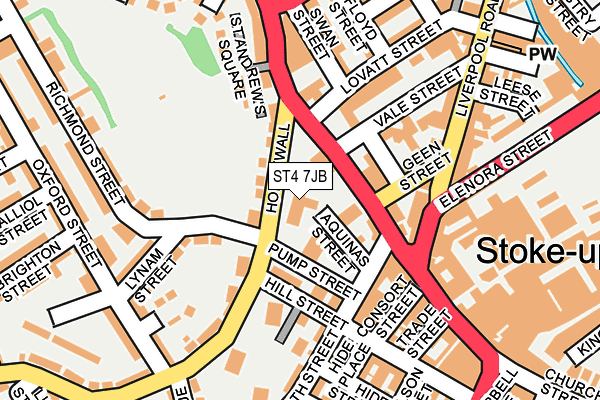 ST4 7JB map - OS OpenMap – Local (Ordnance Survey)