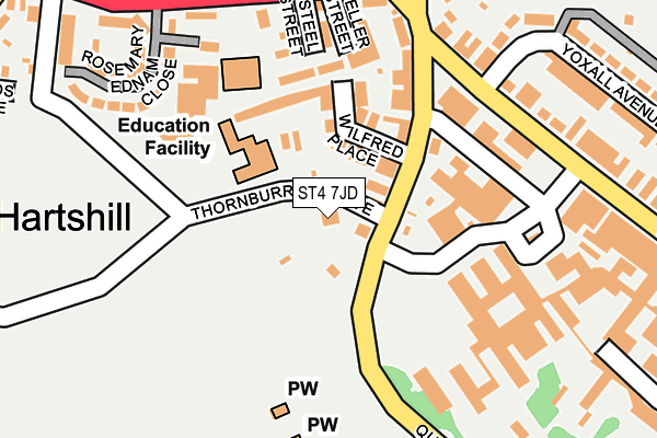 ST4 7JD map - OS OpenMap – Local (Ordnance Survey)