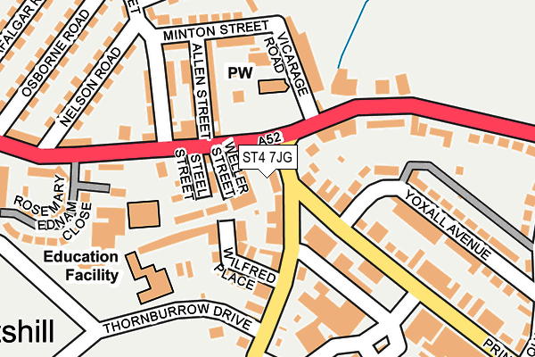 ST4 7JG map - OS OpenMap – Local (Ordnance Survey)