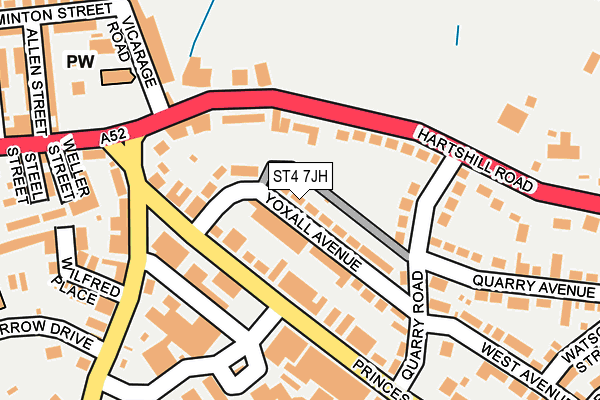 ST4 7JH map - OS OpenMap – Local (Ordnance Survey)