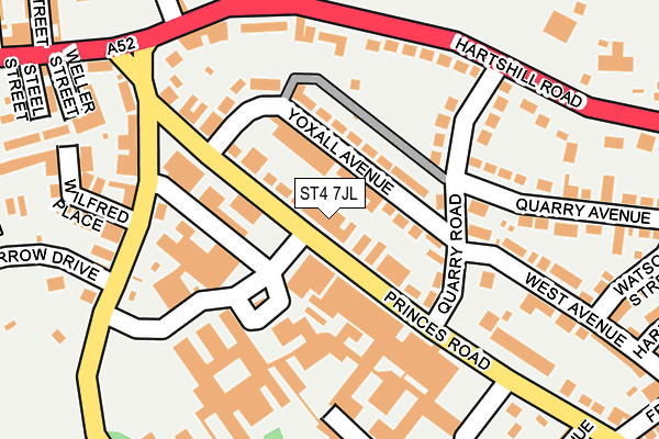 ST4 7JL map - OS OpenMap – Local (Ordnance Survey)