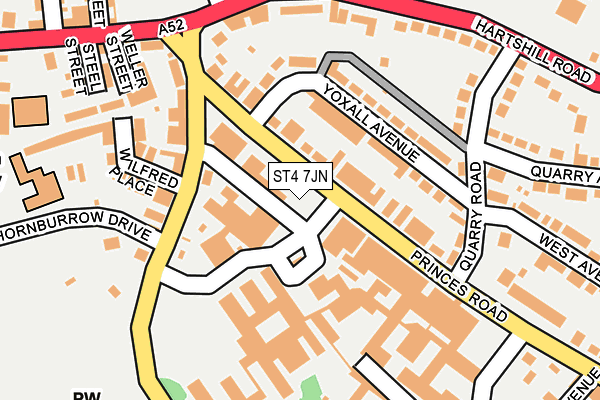 ST4 7JN map - OS OpenMap – Local (Ordnance Survey)