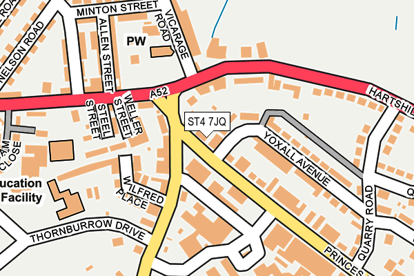 ST4 7JQ map - OS OpenMap – Local (Ordnance Survey)